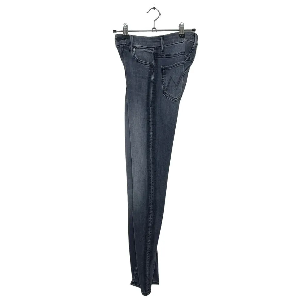 MOTHER High Waisted Looker Skinny Jeans In Miss Moody Two Shoes Racer Size 24 Black - Image 5