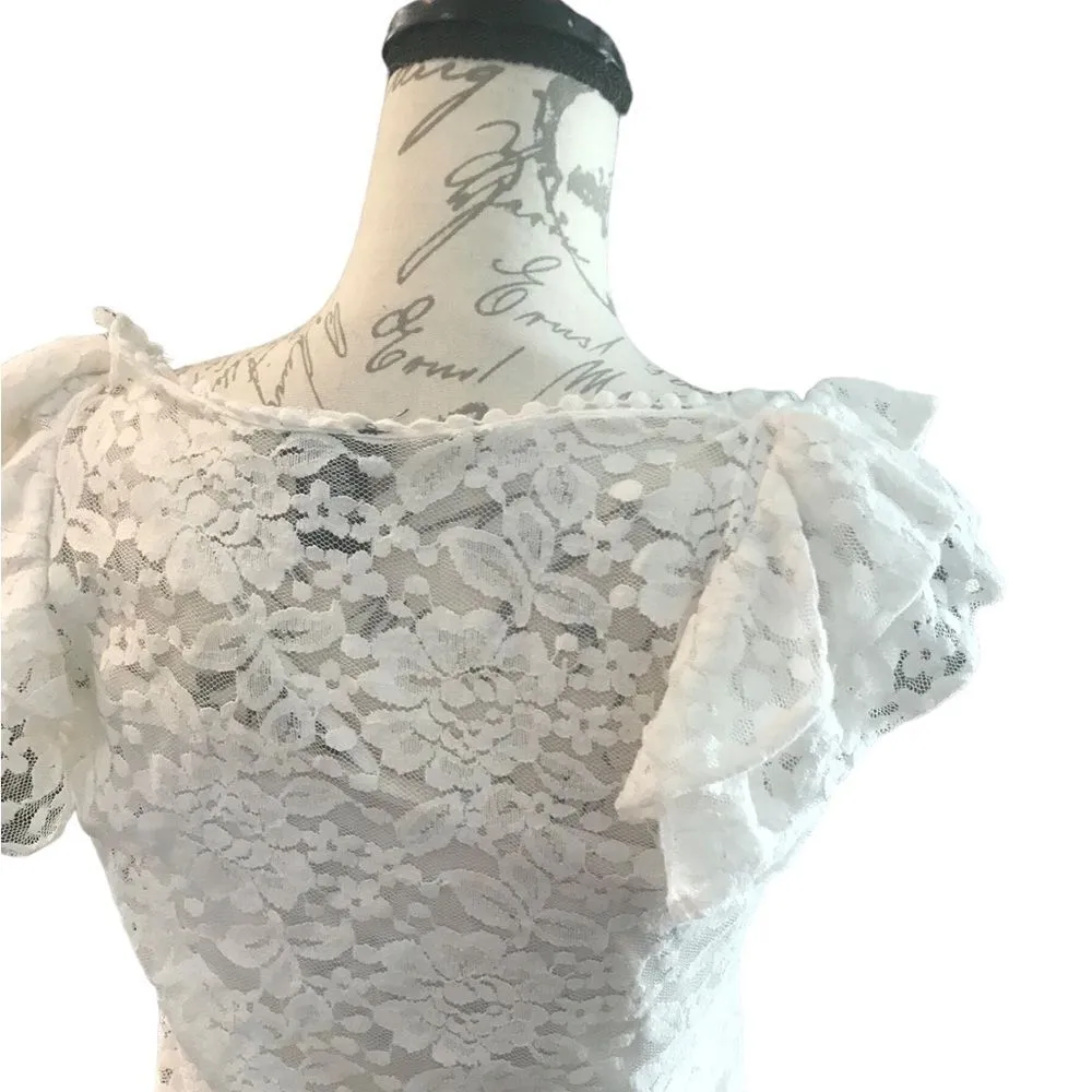 Rue 21 Lace Blouse Short Sleeve Medium - Image 10