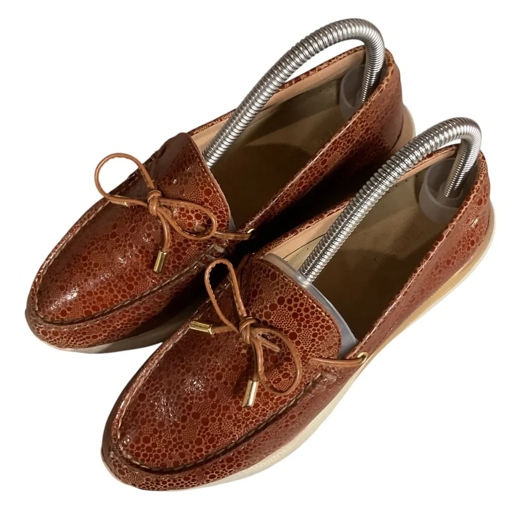 B Andria-D Platform Croc Embossed Leather‎ Loafers Shoes Brown Size 37 Comfort - Image 5