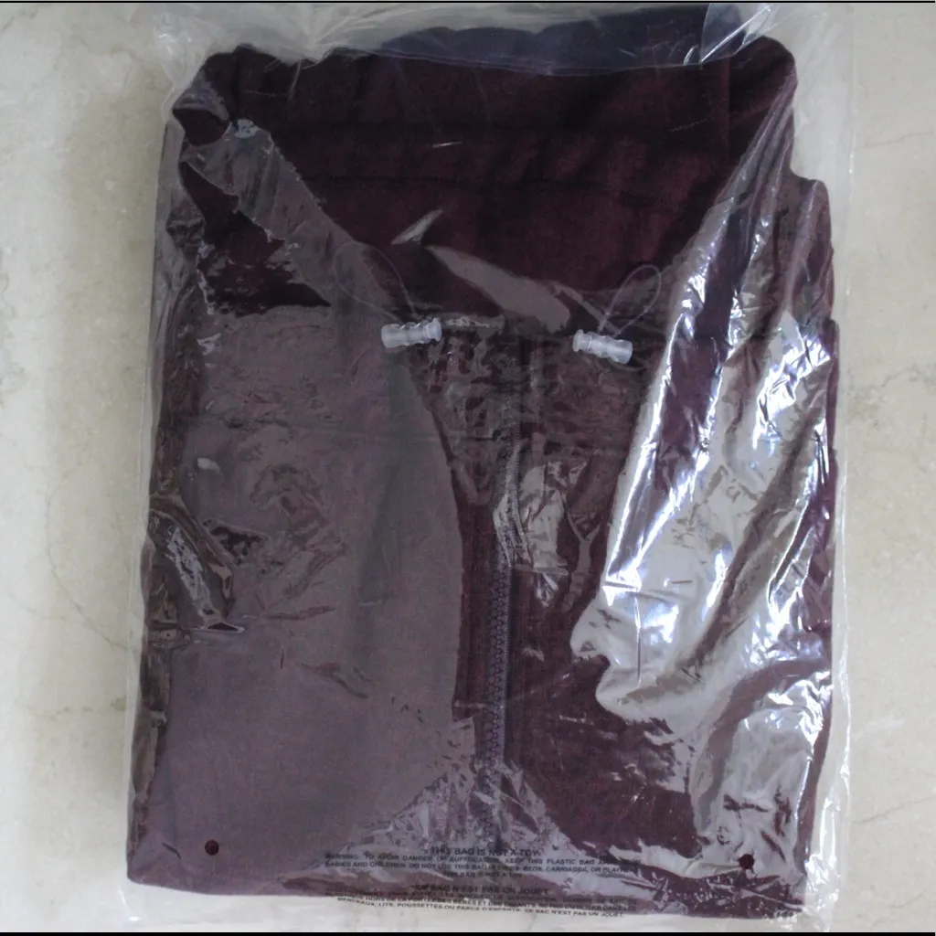 PINK Victoria’s Secret Burgundy Knit Sweater High Low Full-Zip - Image 5