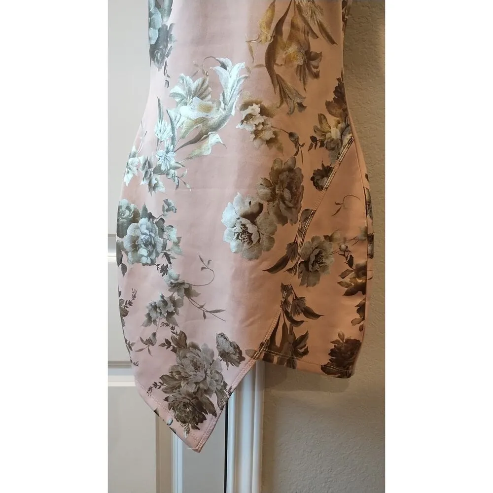J. For Justify Pink Metallic Floral Sleeveless Summer Dress size Small. - Image 3
