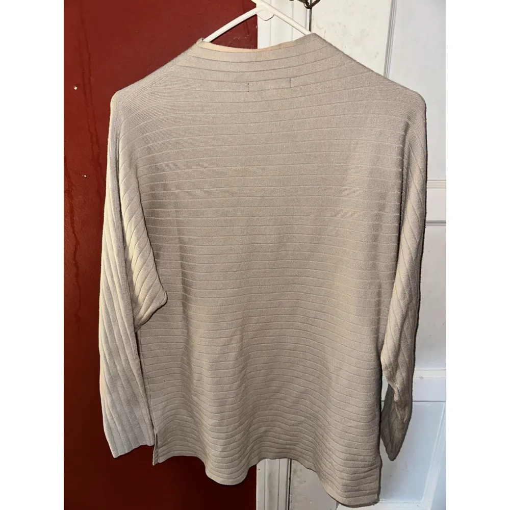 Banana Republic Ribbed Funnel-Neck Sweater Heather Oatmeal NWT Medium - Image 5