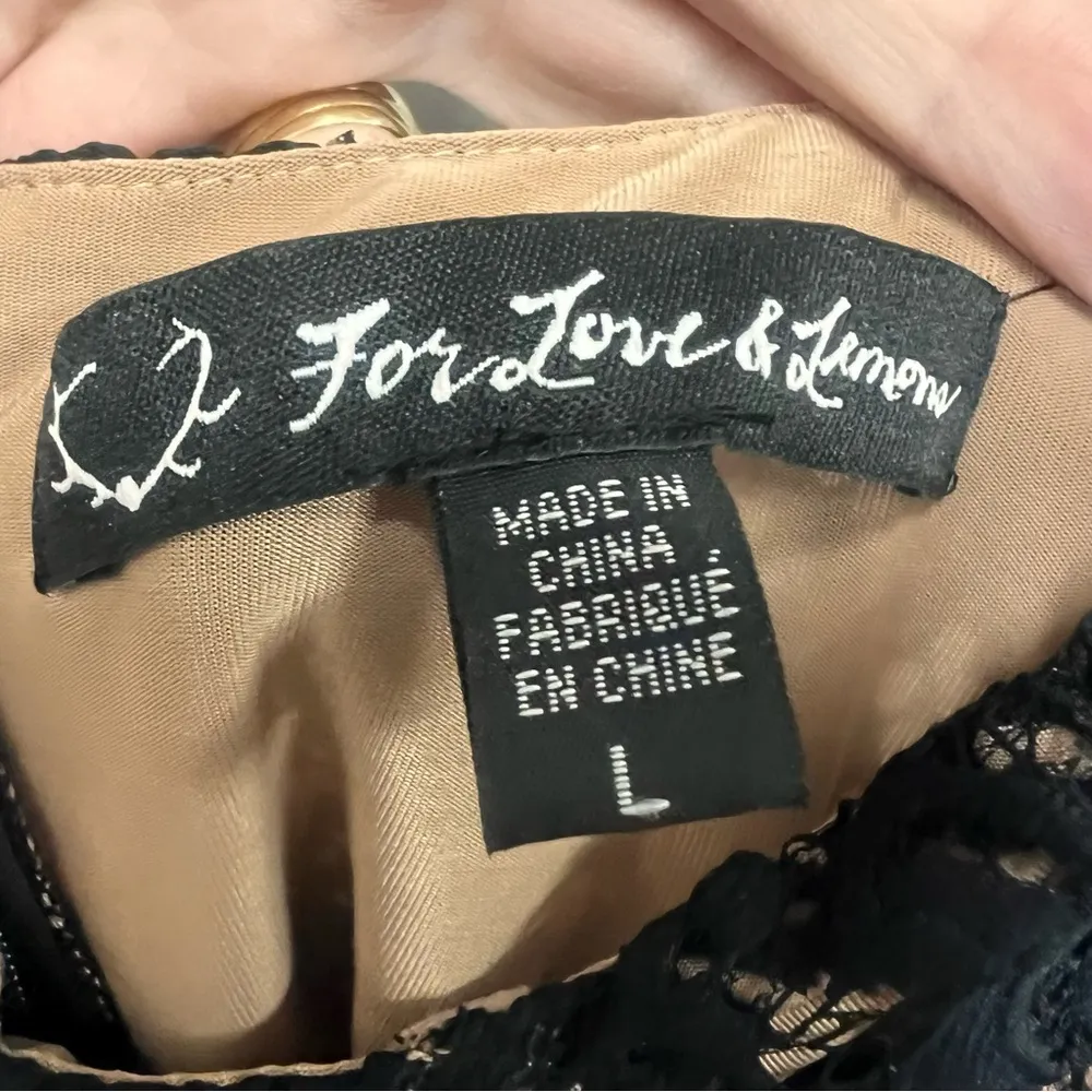 For Love And Lemons Vika Dress Black Lace Nude Illusion Mini Dress size US L - Image 5