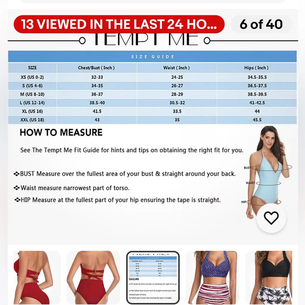 Tempt Me vintage style swim bra black white striped retro size XL - Image 8