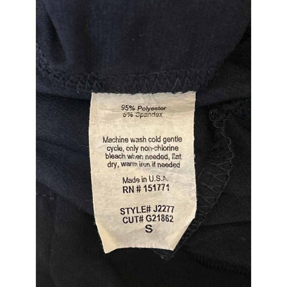 Gilli Navy Blue Sleeveless V Neck Faux Wrap Wide Leg Cropped Jumpsuit Size S - Image 5