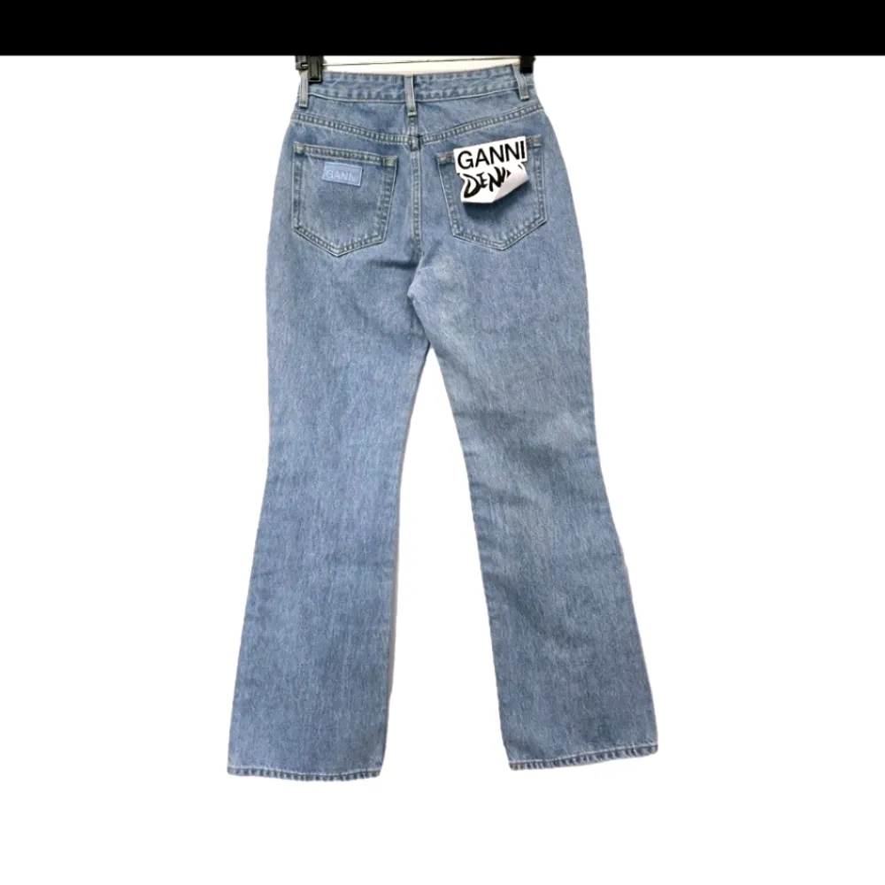 GANNI Denim Betzy High Rise Bootcut Jeans Organic Cotton  Blue Stone 26W/32L 90s - Image 6
