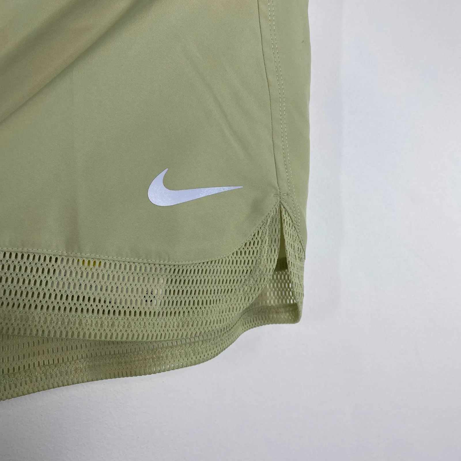 Nike Olive Aura Green Dri-Fit Crew Running Shorts Training Womens Size Small - Image 4