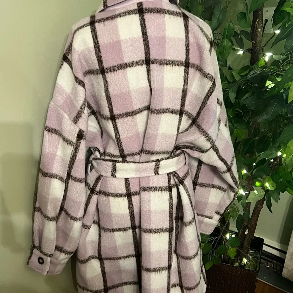 VERO MODA Elsie Long Check Coat Curve Size 22 NWT - Image 6