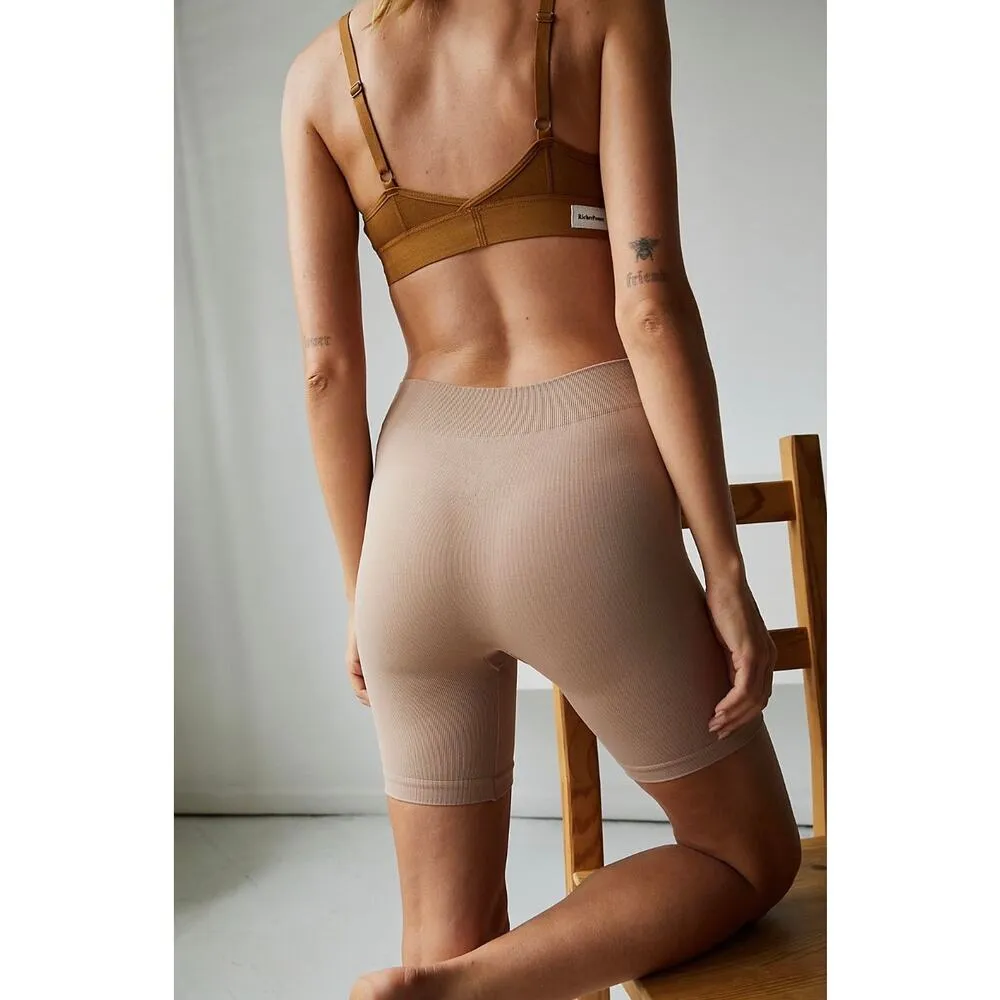 FREE PEOPLE INTIMATELY High Waisted Seamless Rib Bike Shorts Made in USA XS/S - Image 2