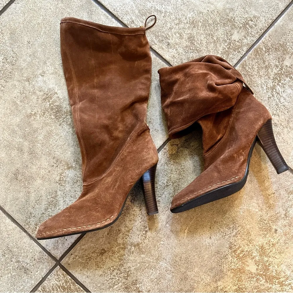Hot in Hollywood suede slouch boots can be worn two ways NWOT Brown Size 9 - Image 6