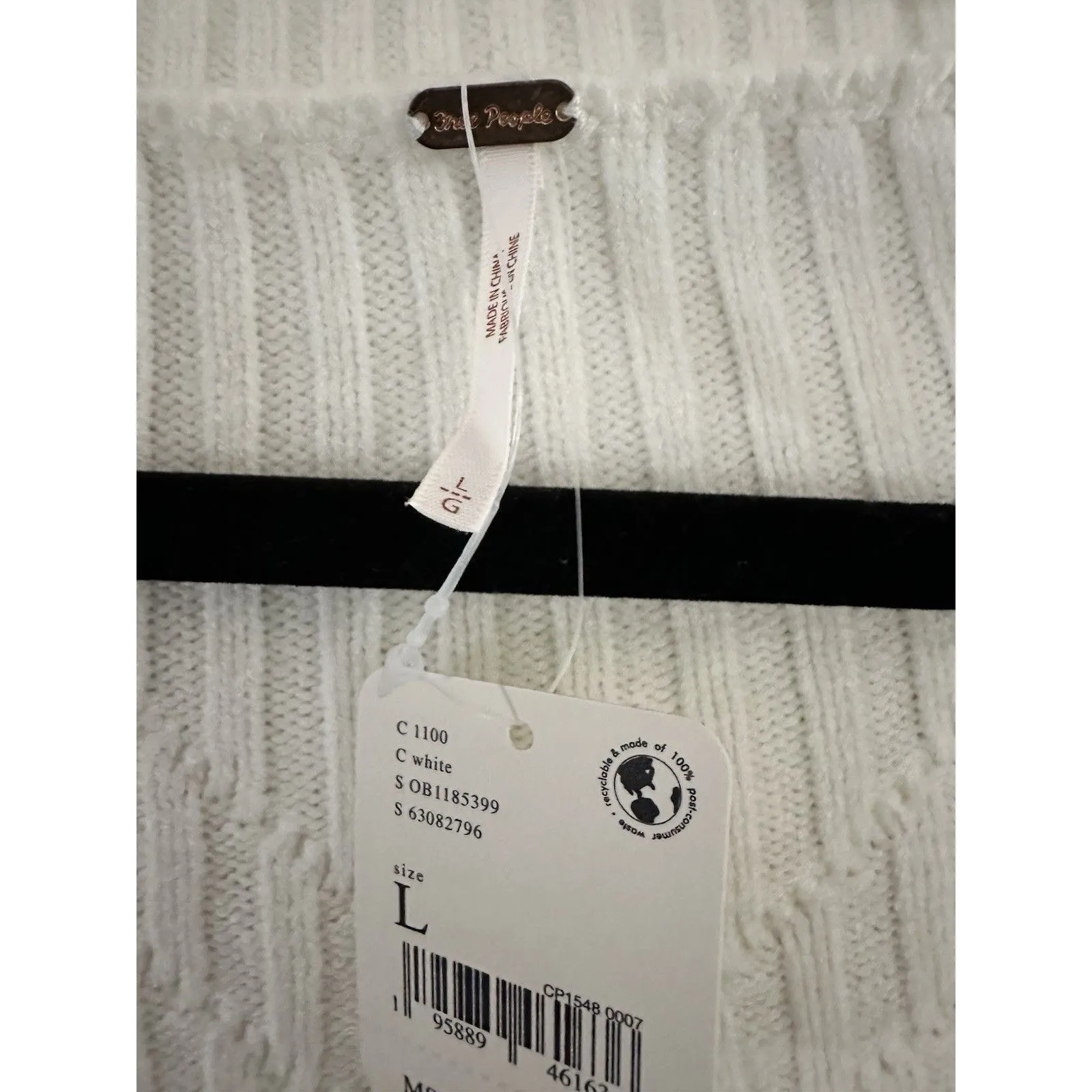 Free People Women's Ivory Emmaline Balloon Sleeve Sweater Dress Sz L  NWT - Image 5