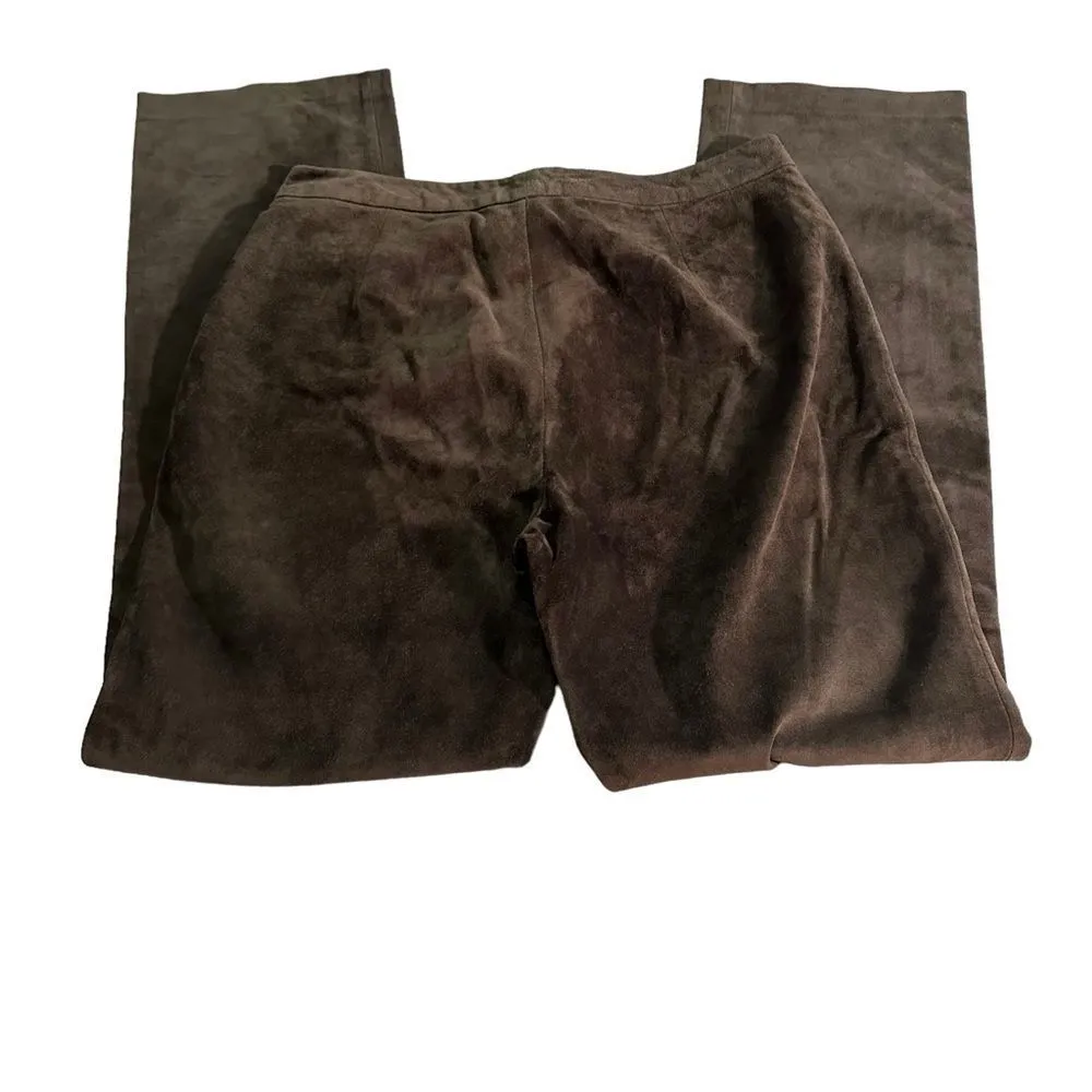 Suede Brown Straight Leg Banana Republic Pants Sz 8 - Image 6