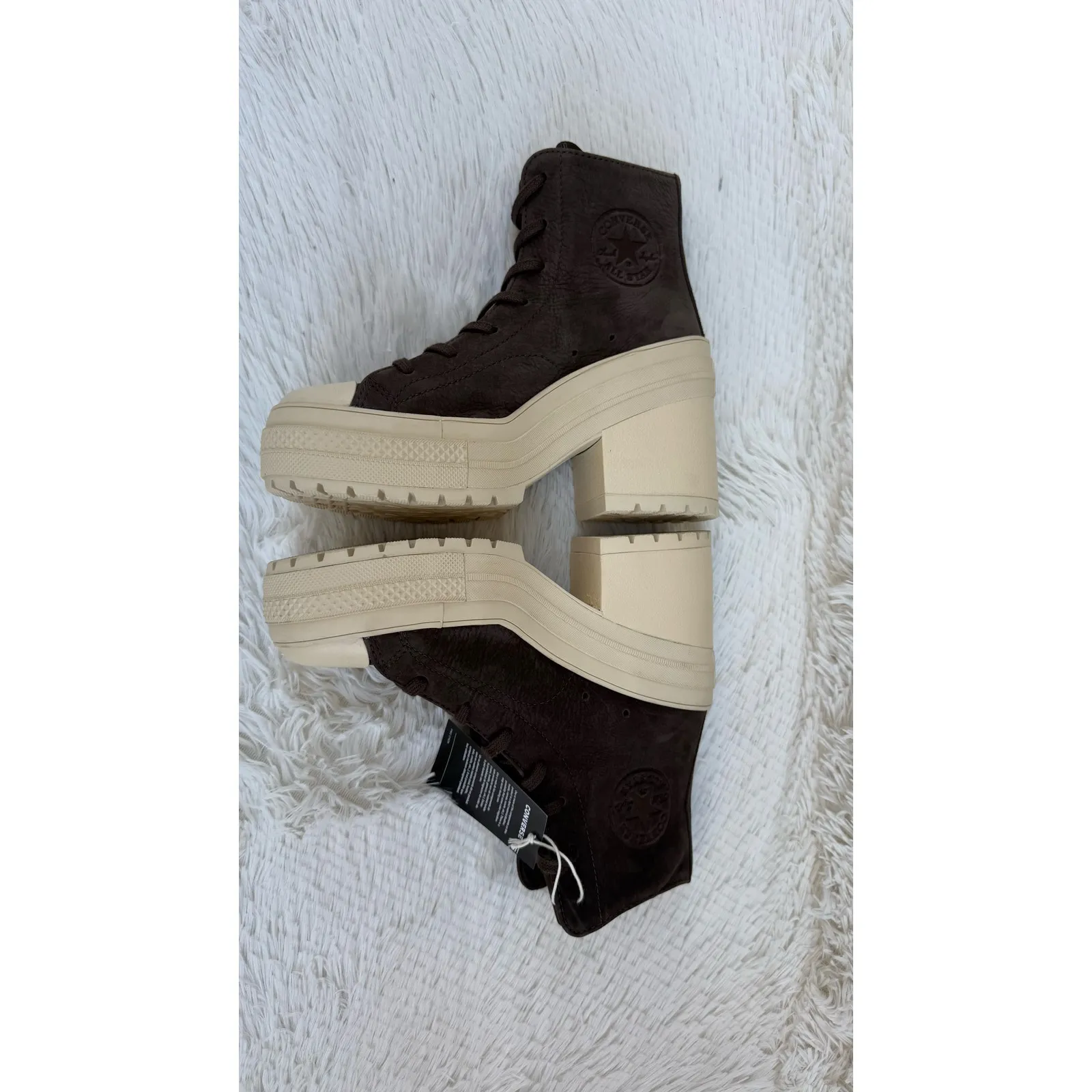 NEW Converse Chuck Taylor All Star Platform Heel Boots Nubuck Brown Women’s 8.5 - Image 7