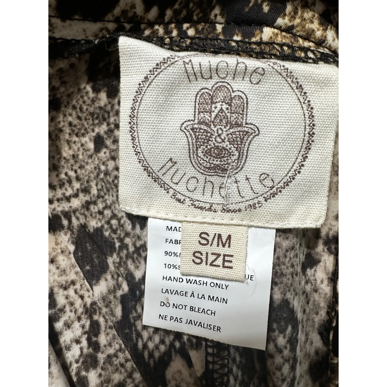 Muche et Muchette Snakeskin Print Flare Pants High Waisted Boho Size S/M Size M - Image 4