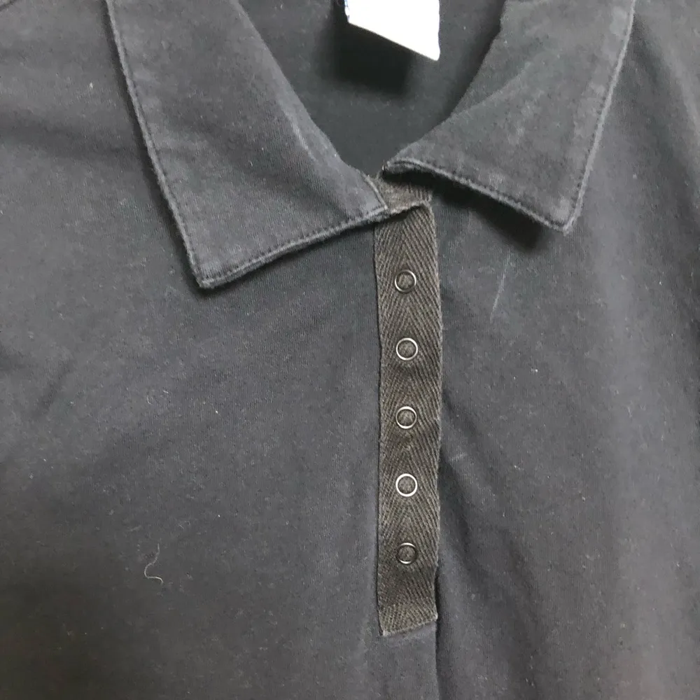 Black Long Sleeve Polo Shirt Old Navy woman’s size large - Image 2