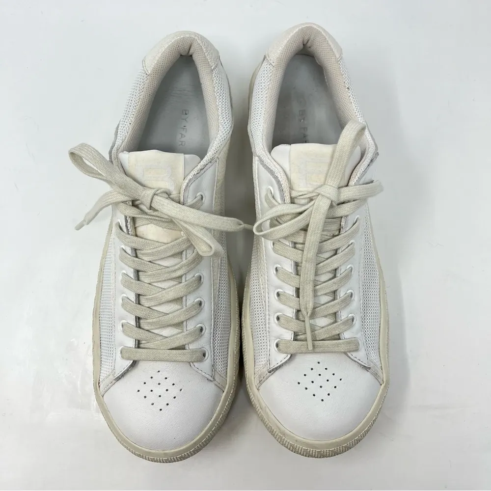BY FAR Rodina Grained Low Sneakers Cream White Womens Size EU 40 / US 10 - Image 6