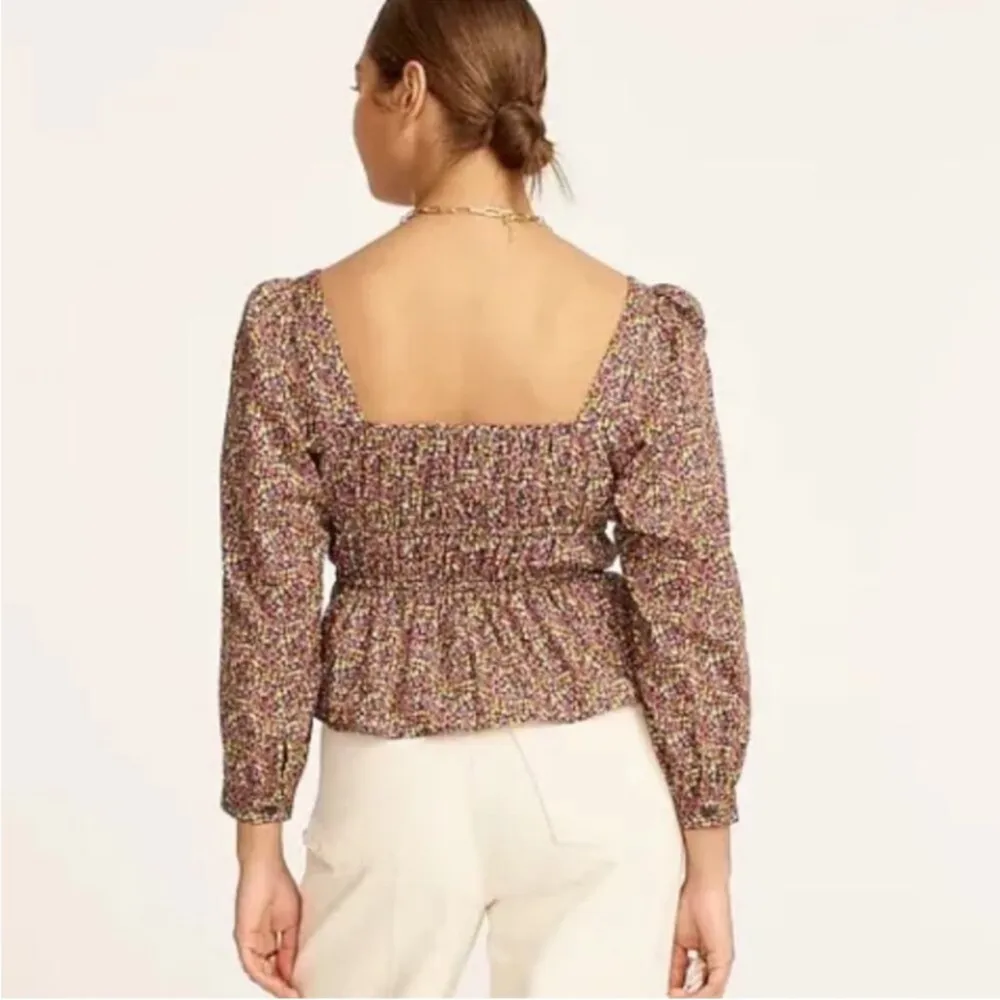 J. Crew Cinched-Waist Organic Cotton Top Liberty Fabric Busy Izzy Floral 12 - Image 3