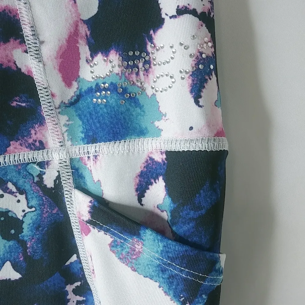 bebe Sport S Floral Lace  Leggings - Image 7