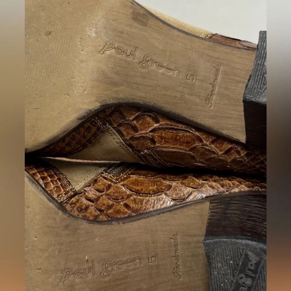 Paul Green Munchen Women Handmade Suede Leather Cowgirl Boots -8 - Image 11