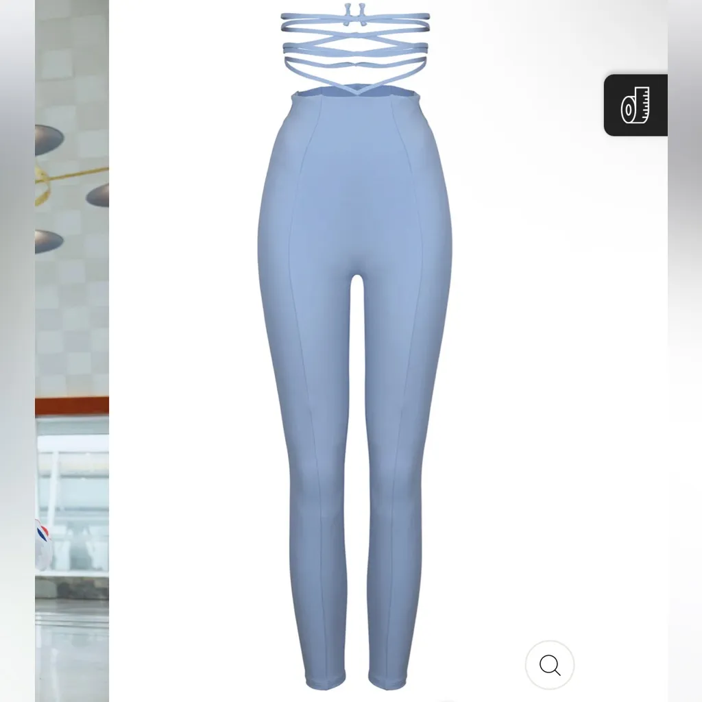 Port de bras Barcelona high waist tie leggings light blue‎ sz small Blue - Image 4