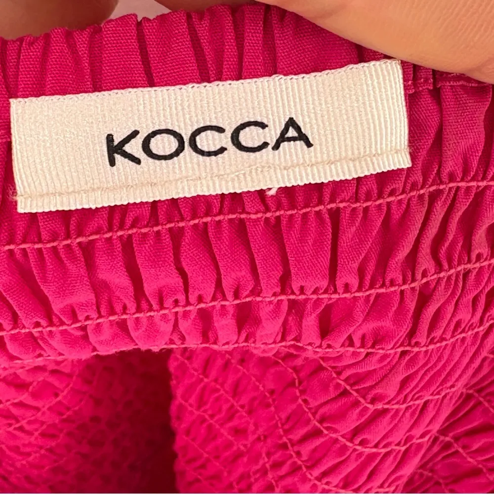 Kocca Hot Pink Mini Dress Short Sleeve Back Elastic Panel Size Small - Image 10