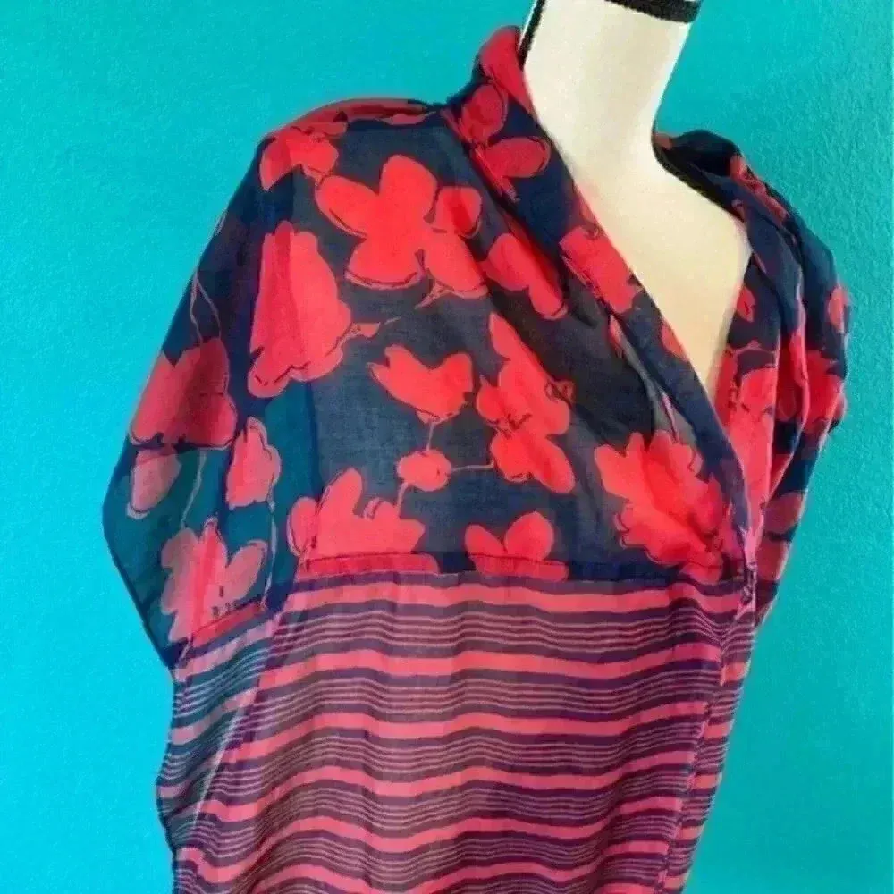 ⭐️ Red and blue two patterned thin infinite scarf - Image 2