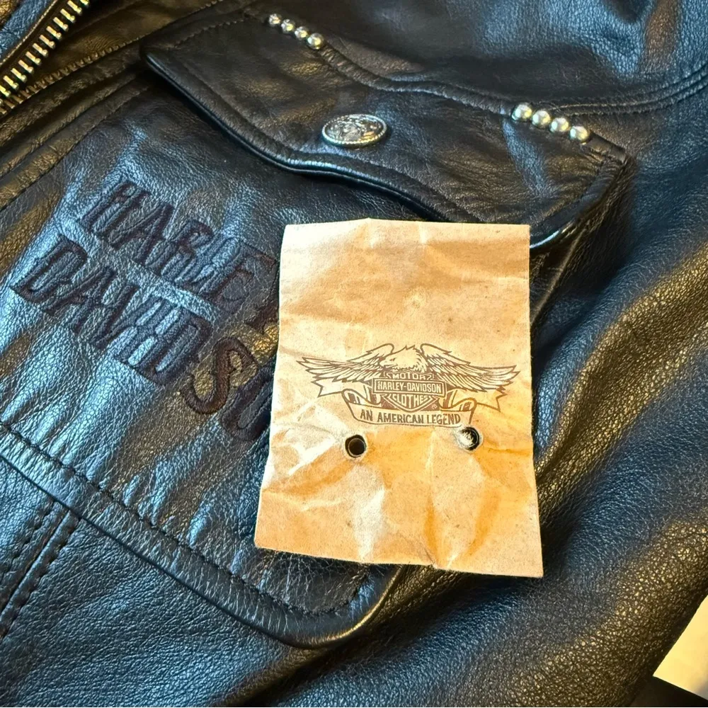 Harley Davidson Women’s Black Leather Biker Riding Jacket - Image 13