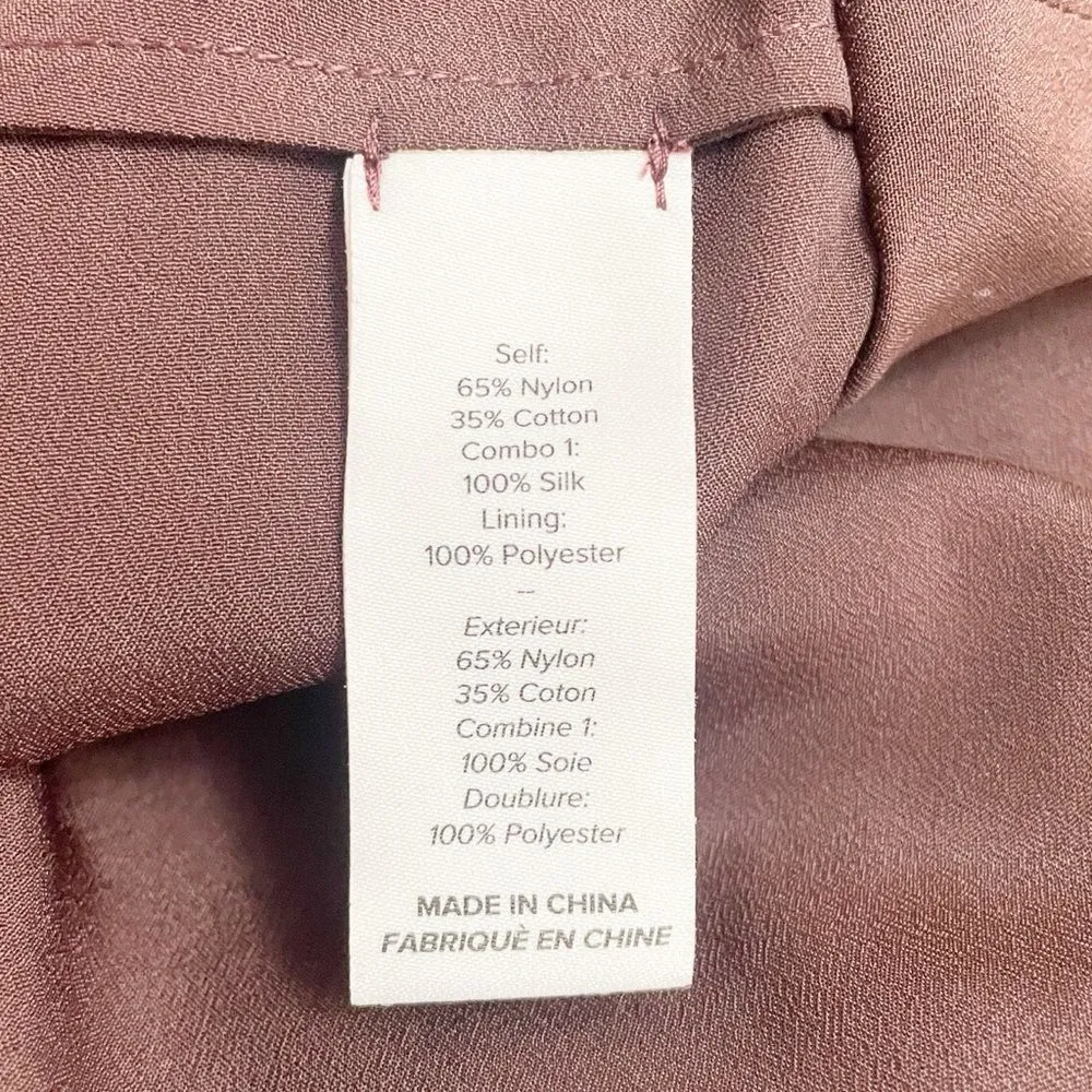 Cinq a Sept Cosette Dress Bell Sleeve Mulberry Pink Lace Overlay Babydoll Size 8 Red - Image 13