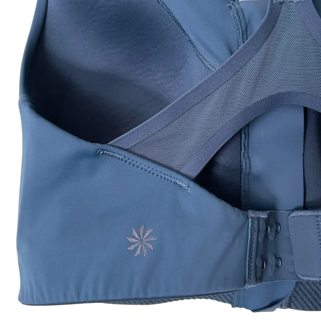 Athleta 34 DD Advance Zip Front Bra Sequoia Blue teal blue Activewear athletic - Image 7