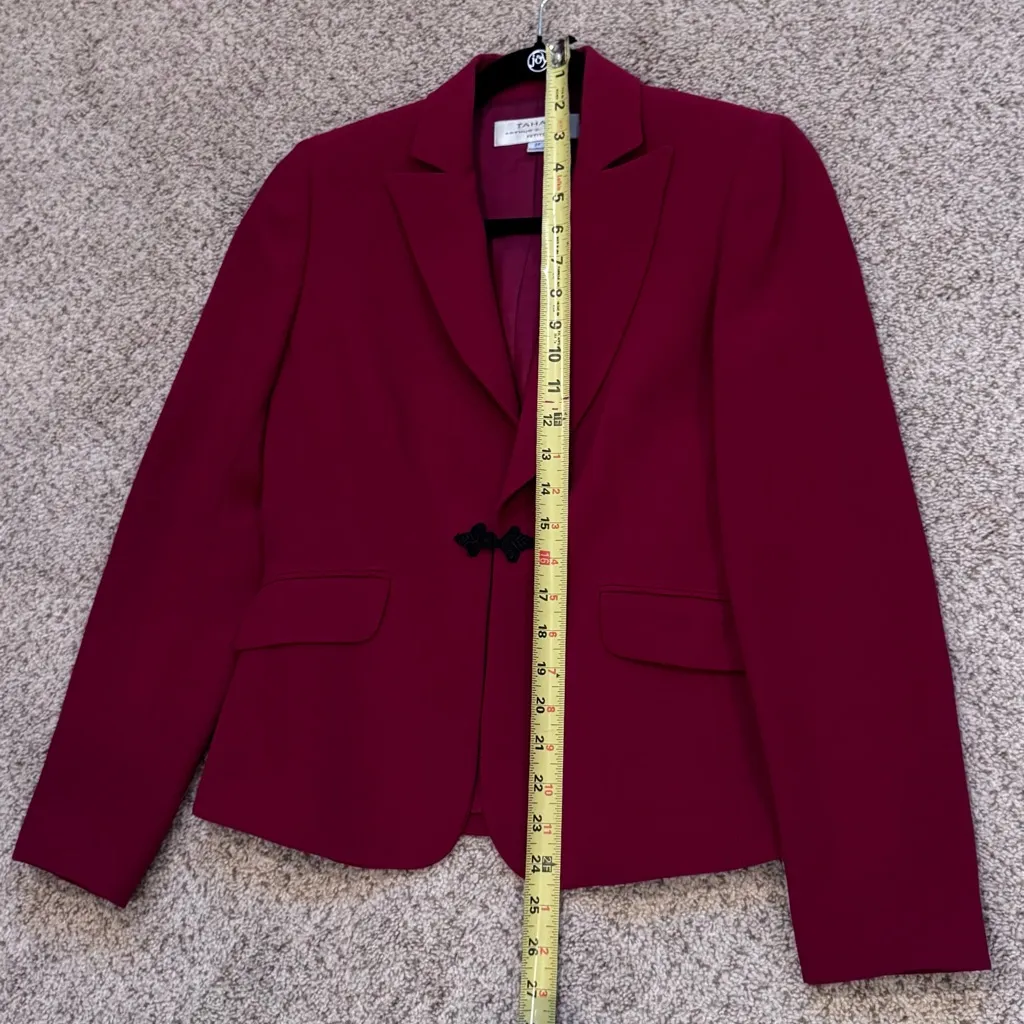 Tahari Arthur S. Levine Red Petite Blazer 2P ClassicWorkwear Holiday Office Chic - Image 6