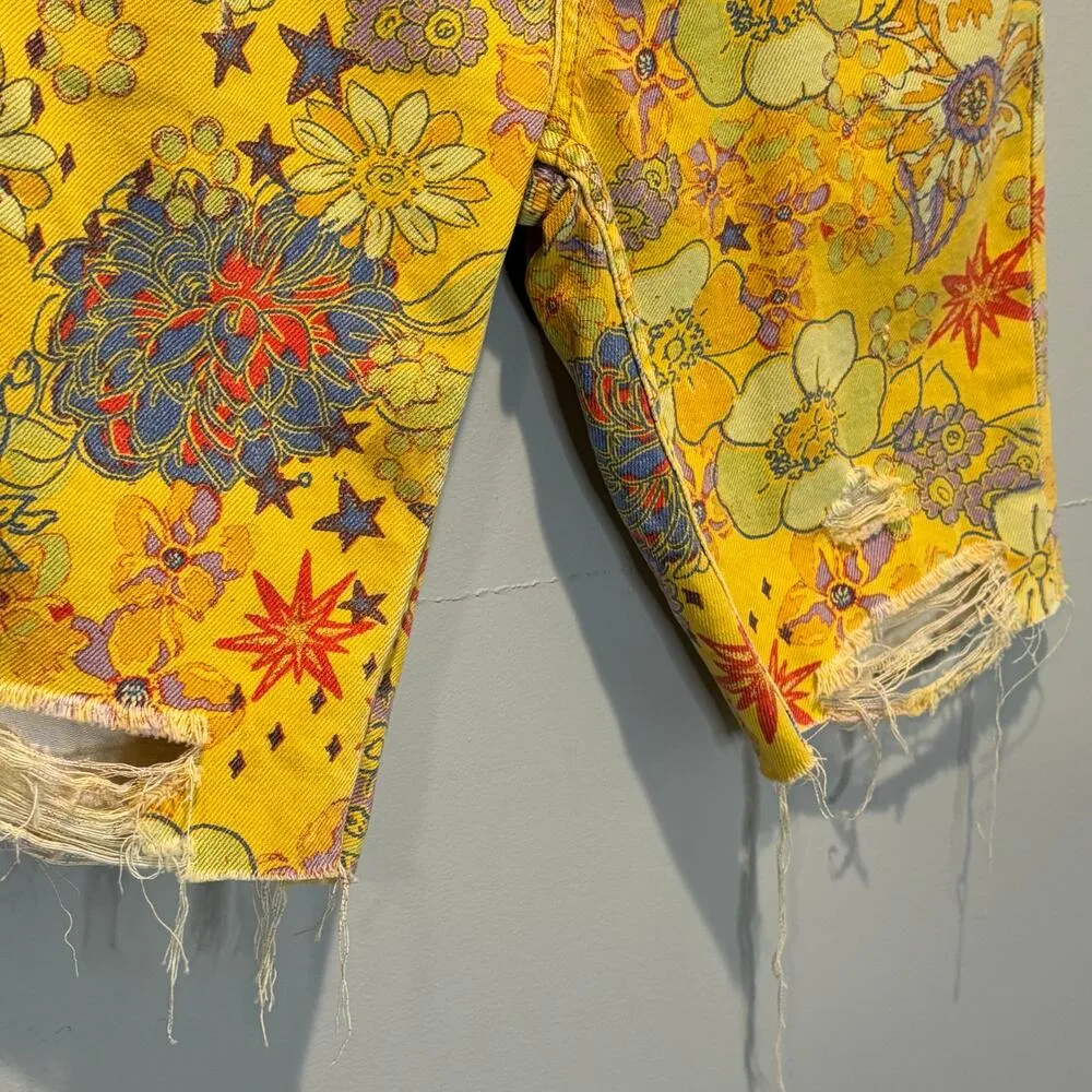 We the Free Alani Printed Ripped Bermuda Shorts - size 25 - Image 7