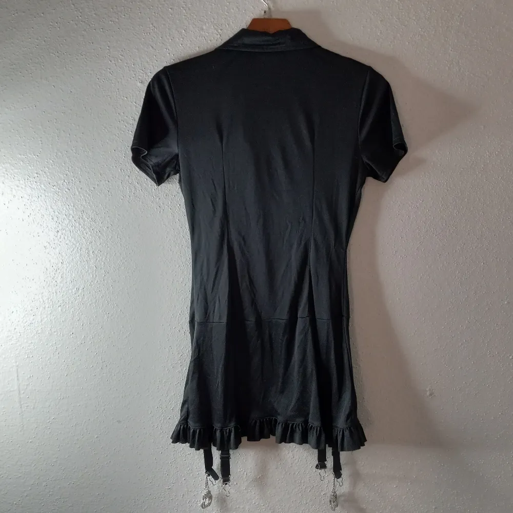 Spirit Halloween M Chick Cop Sexy Handcuff Garters Outfit Costume Mini Dress - Image 6