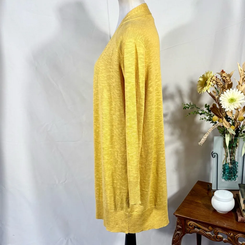 Eileen Fisher Yellow Organic Linen Cotton
Lightweight Open Cardigan Sz Small💚 - Image 7