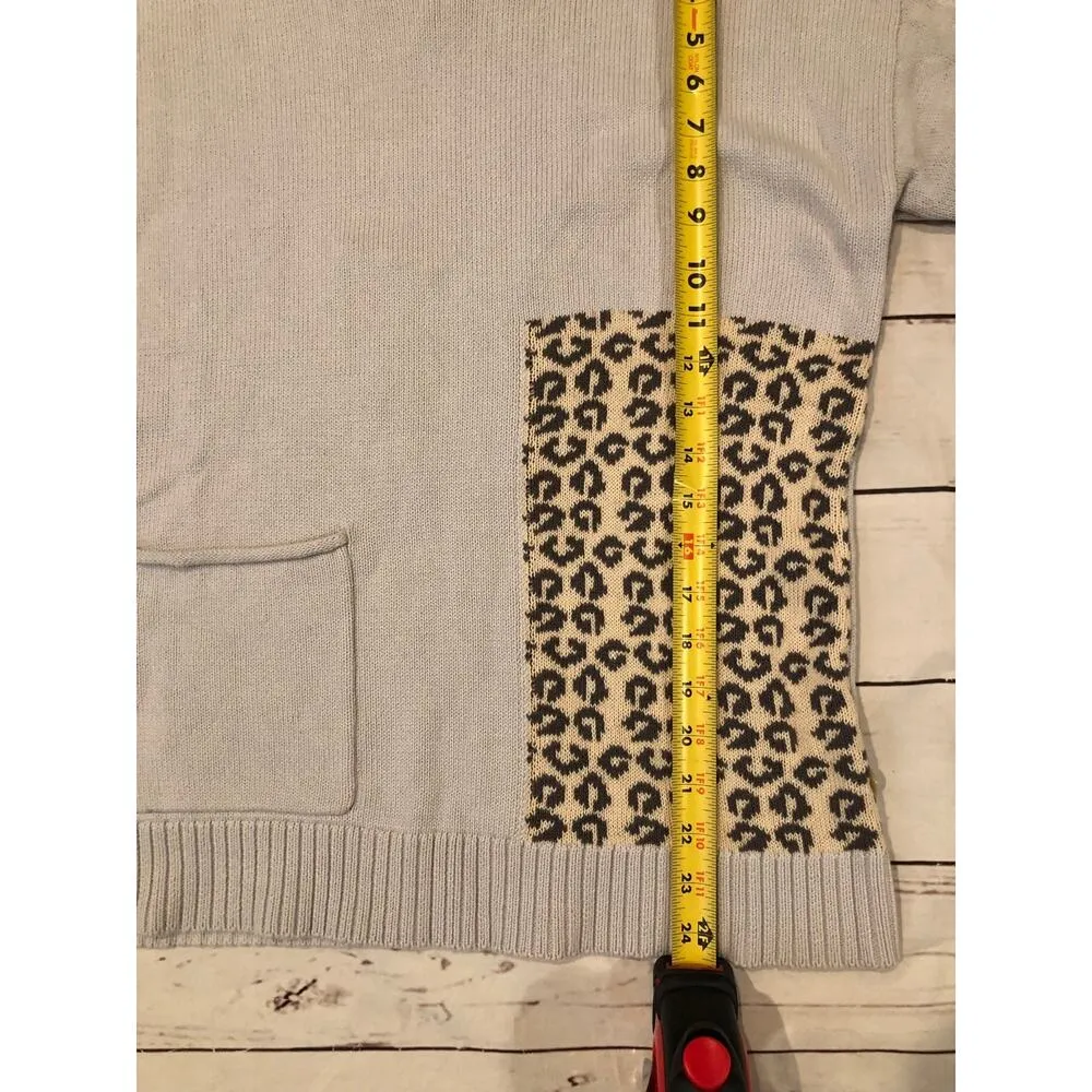 NEW Pure Knits by Neon Buddha Silver Mockneck Animal Size Small S Sweater - Image 10