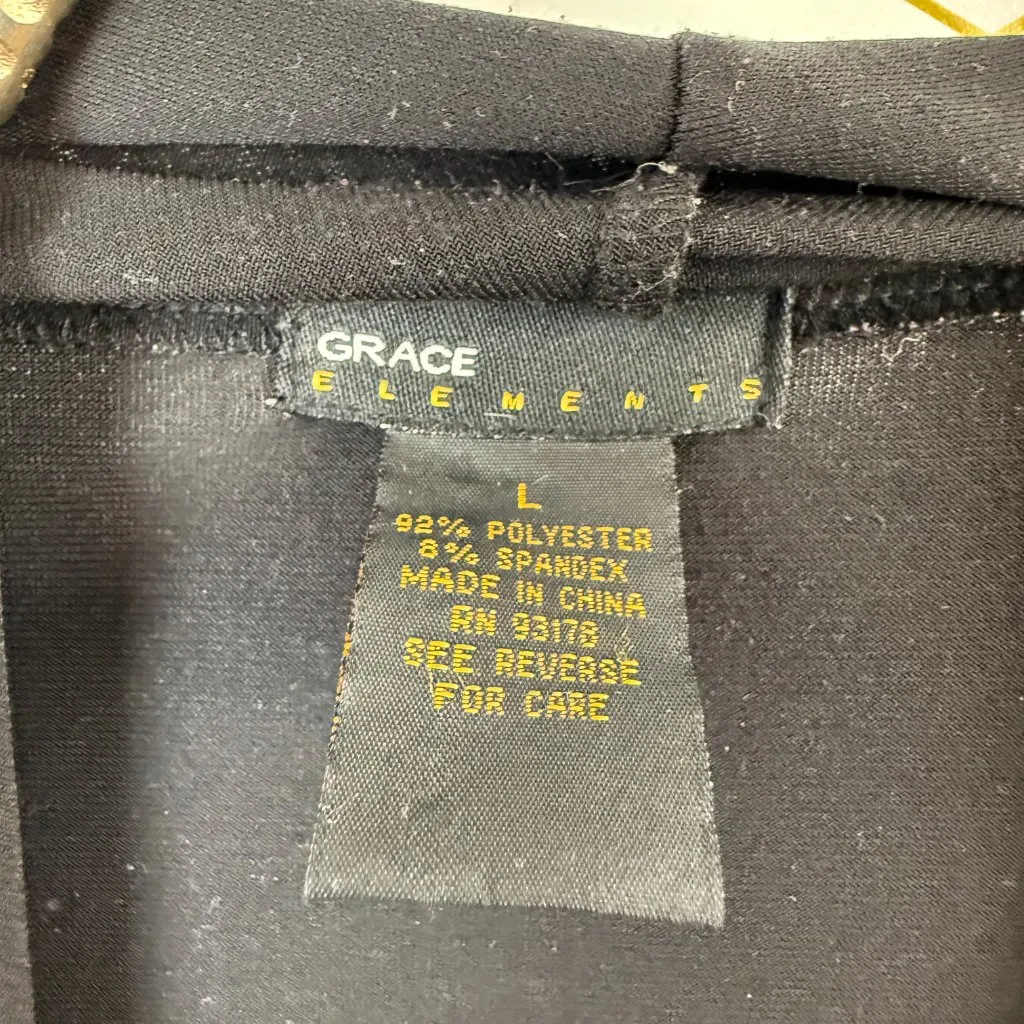 Black Two-Piece Dressy Set with Embellished Flare Leg Detail - Size - Large - Image 4