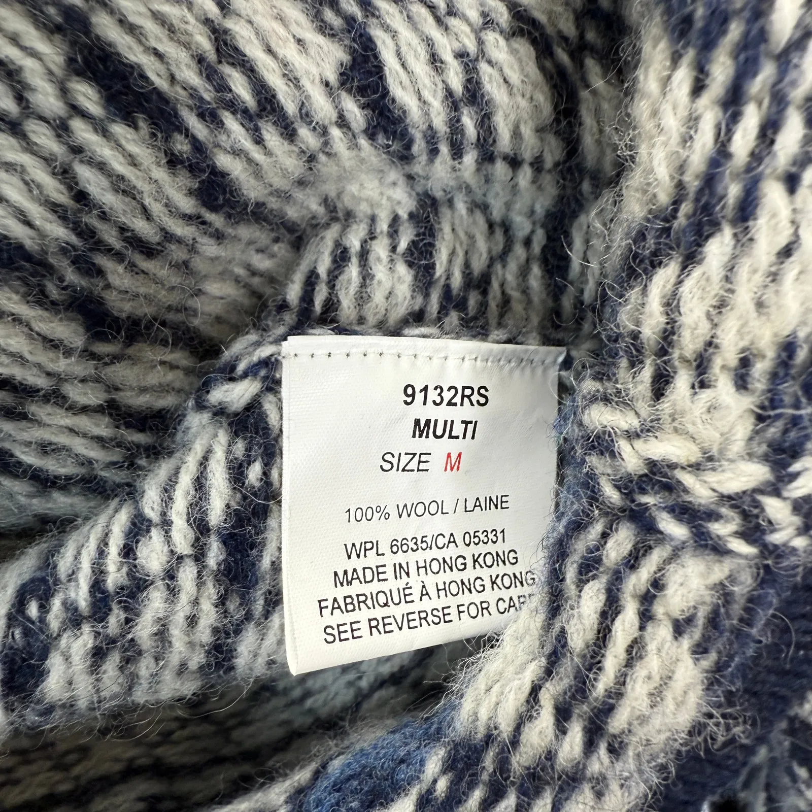 Woolrich Womens Cardigan Sweater Size M Blue Fair Isle Stripe Metal Clasp - Image 5