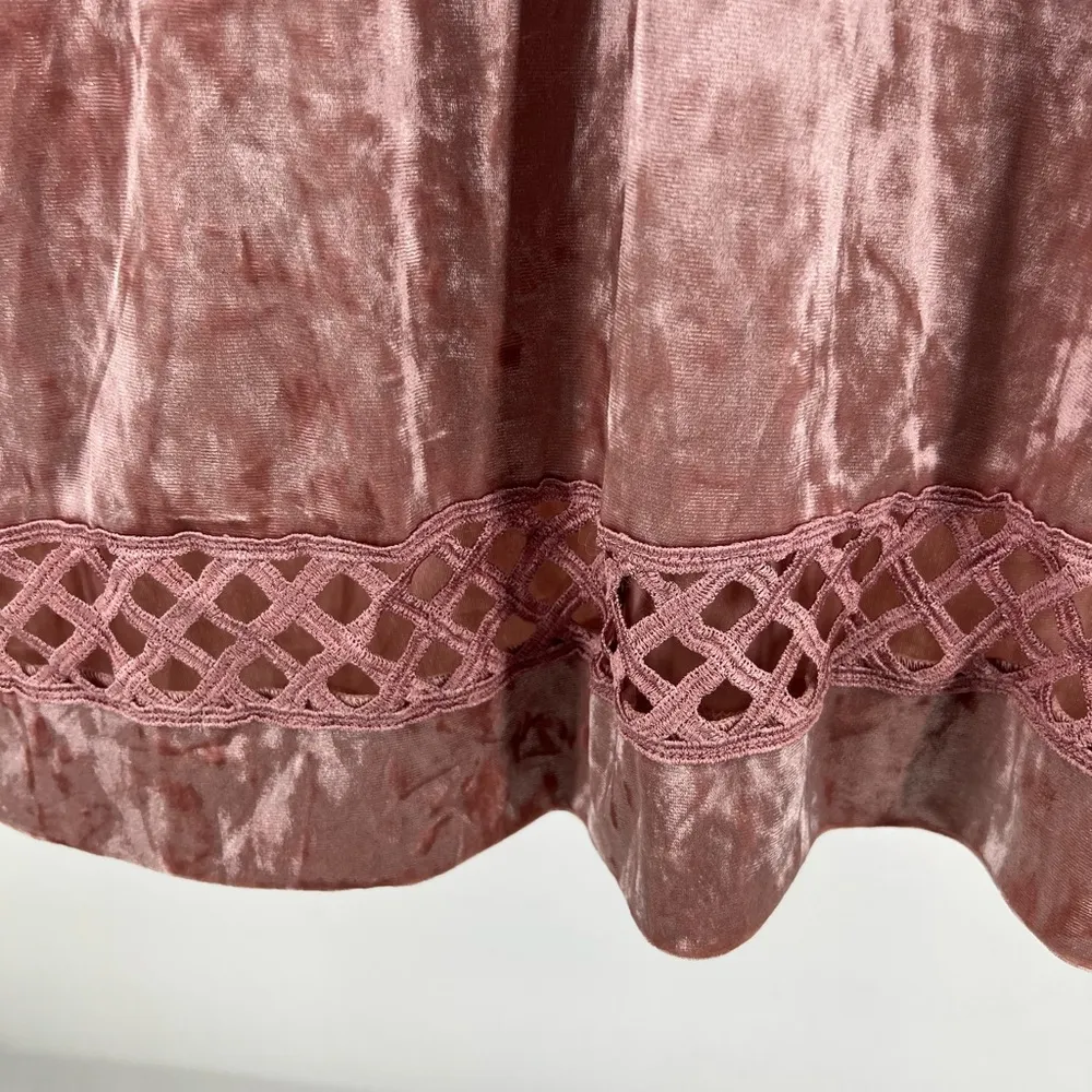 Sangria dusty pink velvet 16W cutout detail dress above the knee boho casual - Image 4
