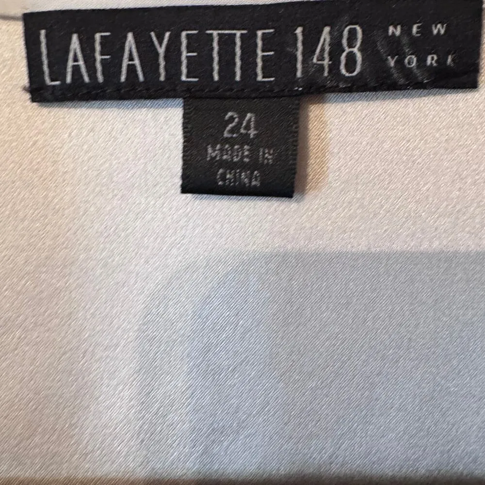 LAFAYETTE 148 New York Raffia 100% Silk Ruffle collar romantic victorian 24W - Image 7