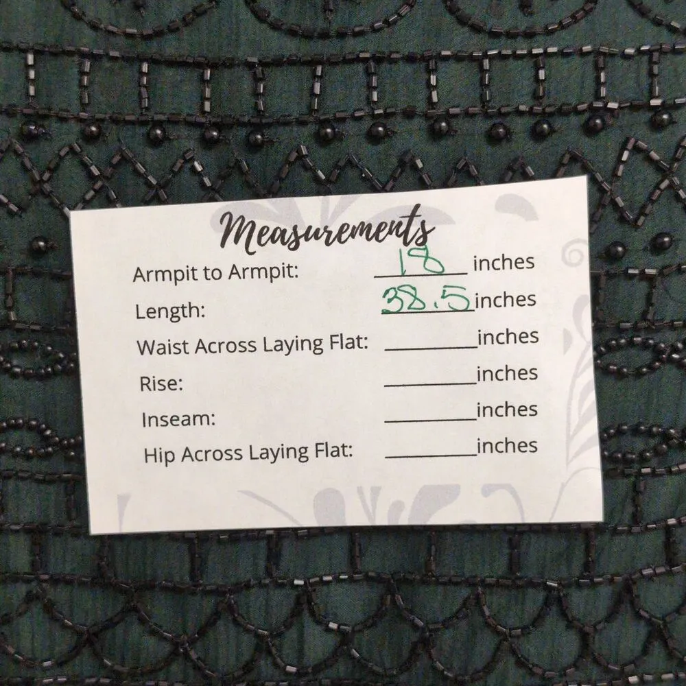 NWT Scala Green Sequins Beads Short Sleeve Shift Dress Deadstock Size M FLAW - Image 15