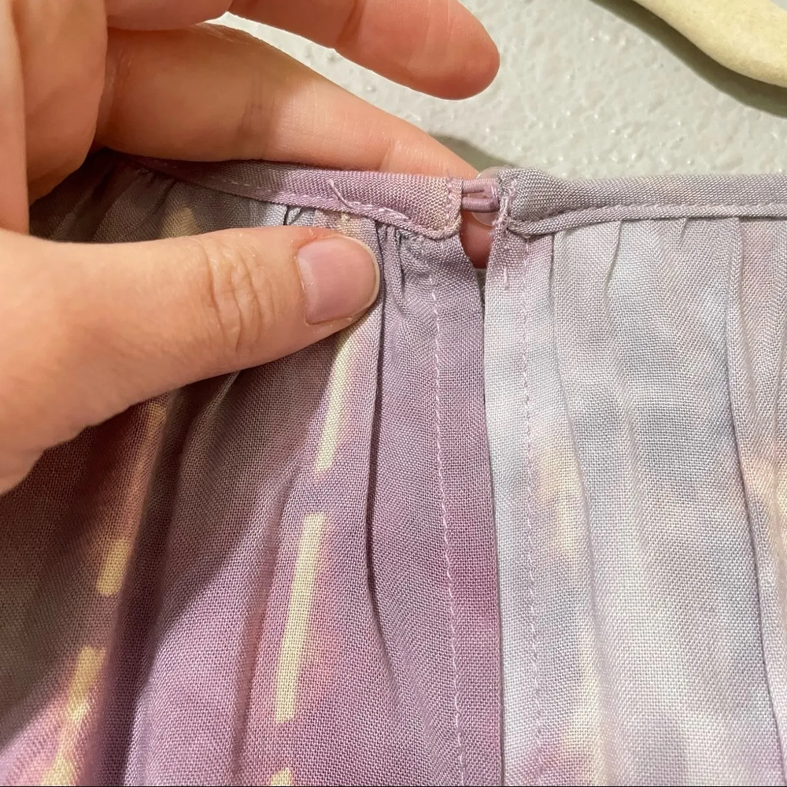 Lulus Purple & Blue Tie Dye Puff Sleeve Blouse Womens M Boho Romantic Girly - Image 9