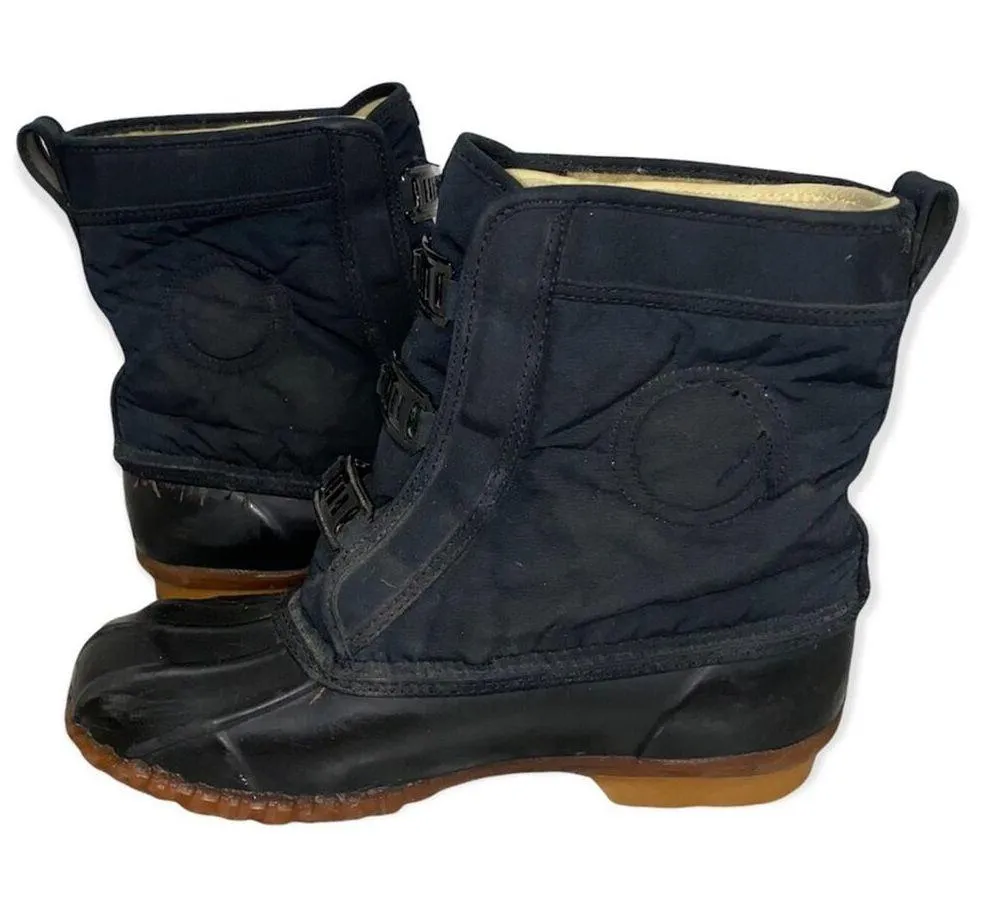 Roffe Vintage Black Low Removable Fur Lined Winter Rain Duck Boots Size 7 - Image 9