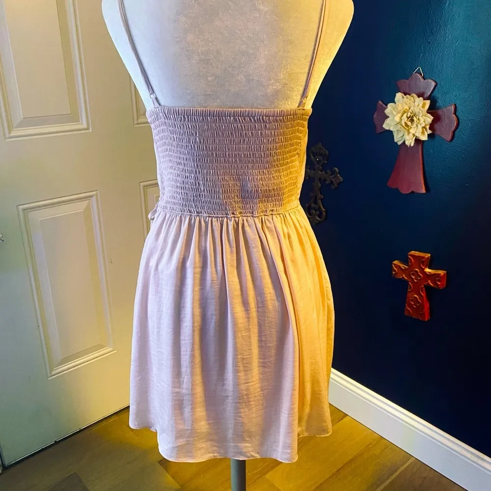 Pink Spaghetti Strap Slip Dress for Wedding Guest Size M - Image 2