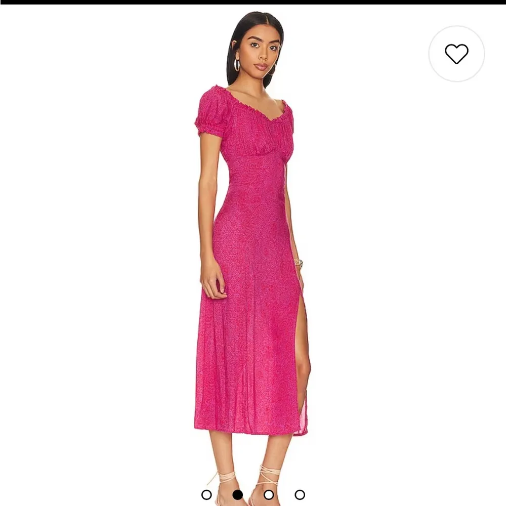 Natalie Martin Charlotte Midi Dress in Shangri La Print Raspberry - Image 2