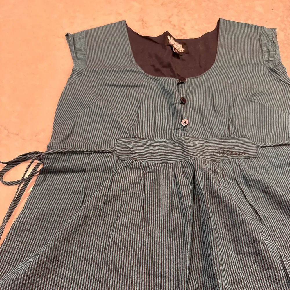 Vans Women's Teal Black Striped Sleeveless Dress M - Image 2