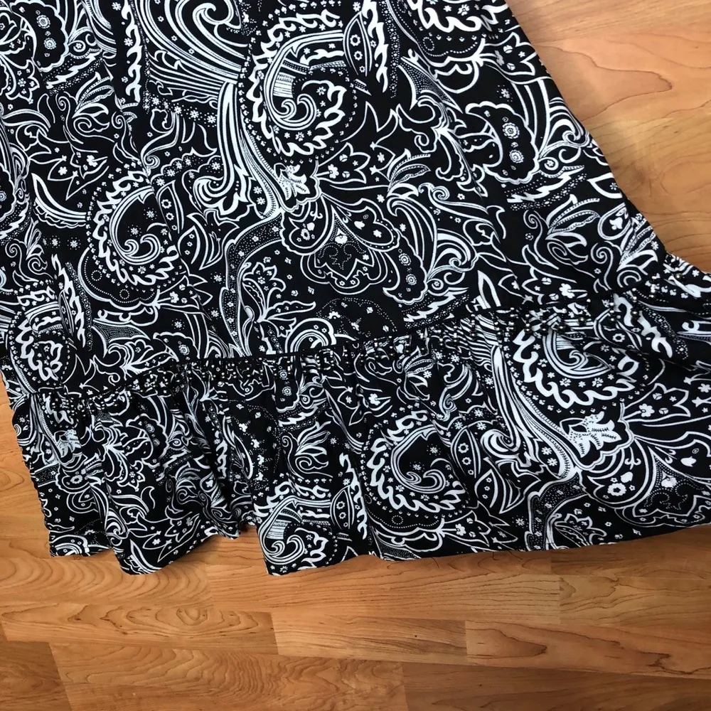 Kim Rogers Large Black & White Beaded Maxi Skirt - Image 7