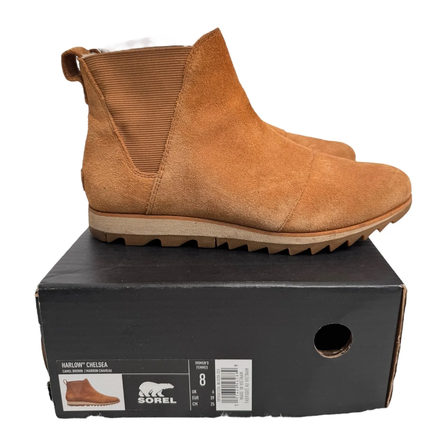 Sorel Harlow Chelsea Boots Camel Brown Suede Waterproof fall winter Women’s 8 - Image 6