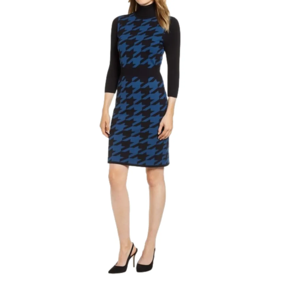 Anne Klein Women's Houndstooth Sweater Sheath Dress X Large - Image 5