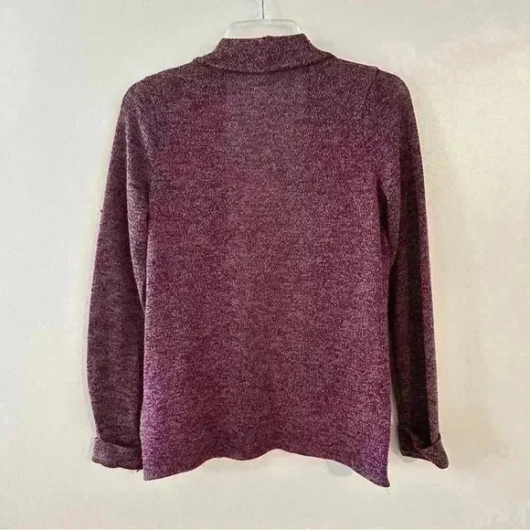 Kirra Purple Open Front Cardigan Sweater Size Large Long Cuffed Sleeve Pockets - Image 5