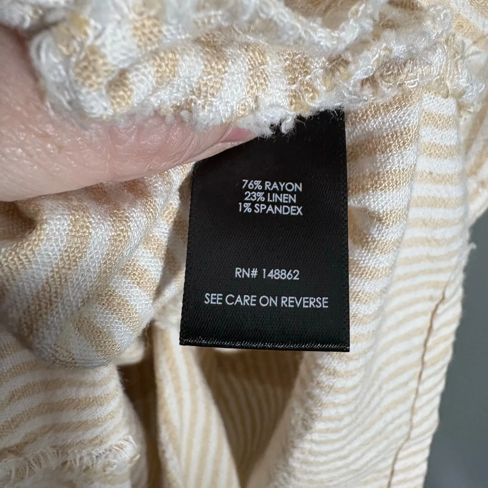 Torrid White & Peach Striped Linen Blend Shortalls - 1 (1X) - Women's Plus Size - Image 5