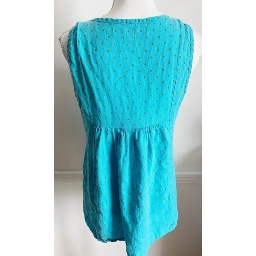 Flax • Linen Blue and Green Polka Dot Tank - Image 21